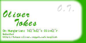 oliver tokes business card